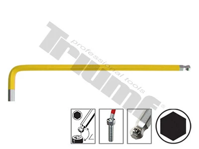 Kľúč inbus "L" s guličkou, extra dlhý 2311XL - 1,5 mm, farebný povlak, neutral  4,0 mm