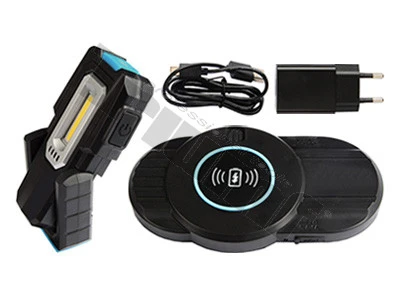COB LED lampa dielenská 250lm, USB-C, plus bezdrôtové nabíjanie