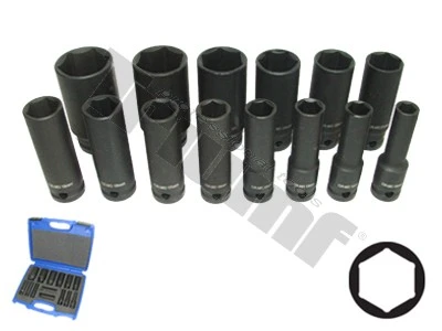 Sada kovaných predĺžených hlavíc 6 - hranných, 1/2" vstup, 14 - dielna