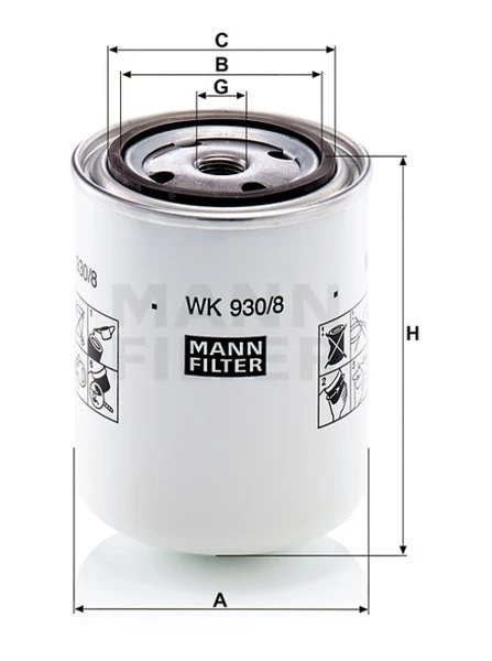 Palivový filter MANN FILTER WK 930/8
