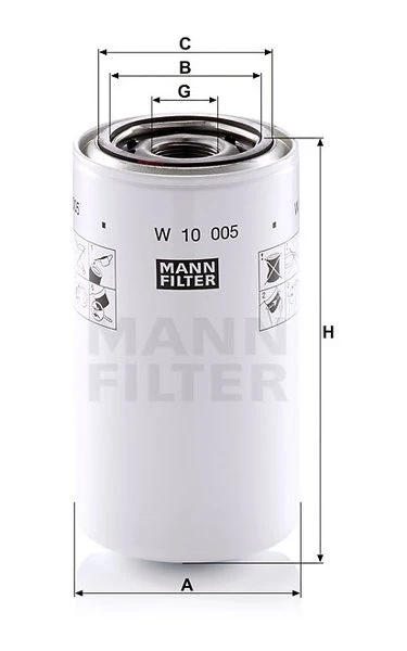 Olejový filter MANN FILTER W 10 005