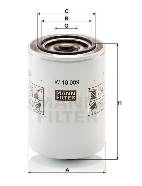 Filter hydrauliky MANN FILTER W 10 009