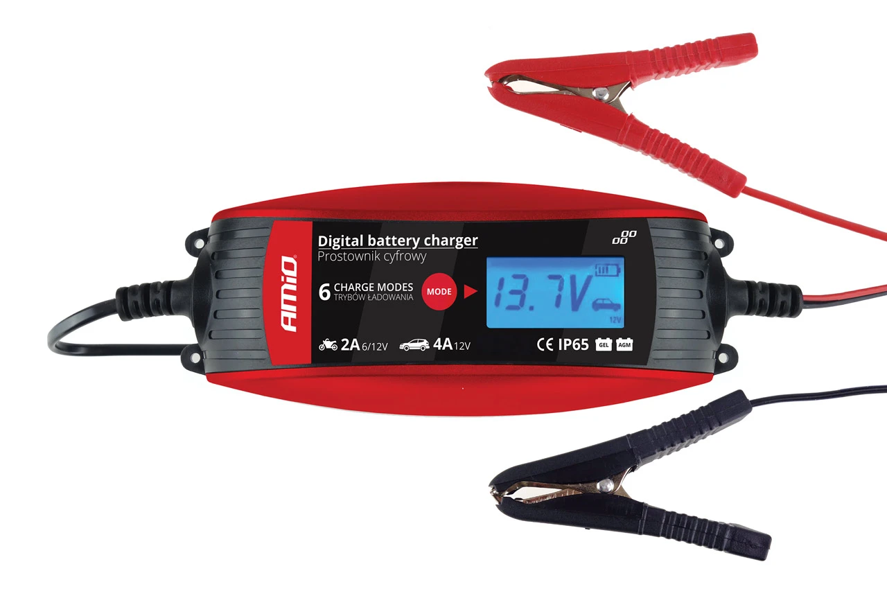 AMIO Nabíjačka auto/moto digitálna 6V/12V - 2A/4A