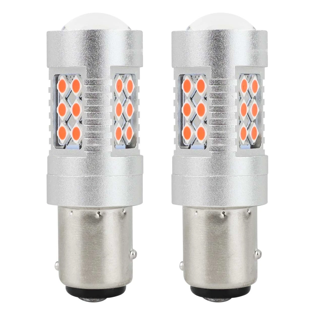 AMIO LED žiarovky CANBUS 24SMD 3030 1157 BAY15D P21/5W 12V/24V Červená