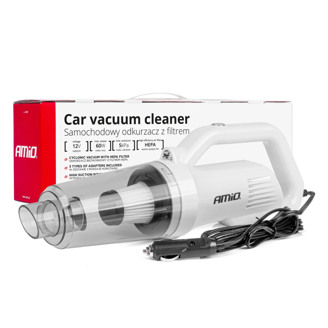 AMIO Vysávač do auta 12V 60W HEPA 5kPa