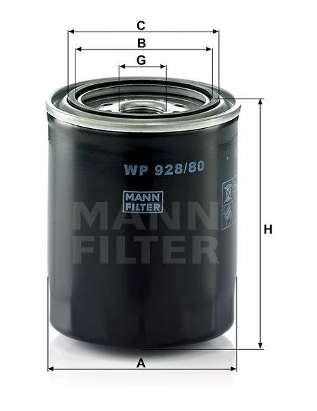 Olejový filter MANN FILTER WP 928/80