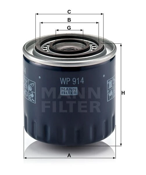 Olejový filter MANN FILTER WP 914