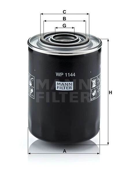 Olejový filter MANN FILTER WP 1144