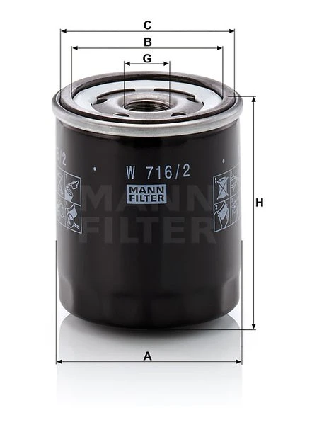 Olejový filter MANN FILTER W 716/2