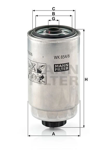 Palivový filter MANN FILTER WK 854/6