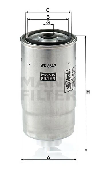 Palivový filter MANN FILTER WK 854/3