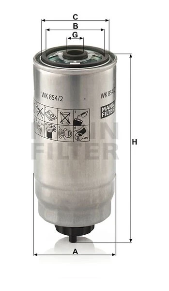 Palivový filter MANN FILTER WK 854/2
