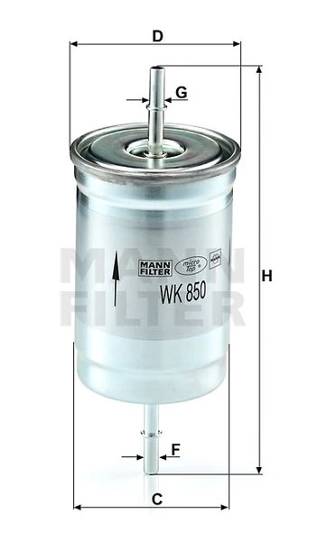 Palivový filter MANN FILTER WK 850