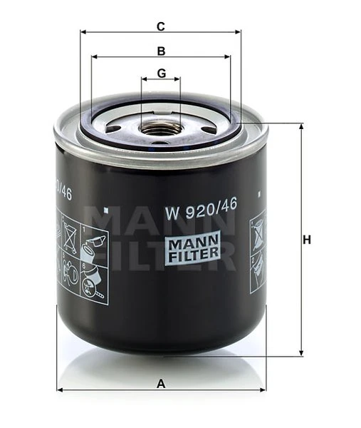 Olejový filter MANN FILTER W 920/46