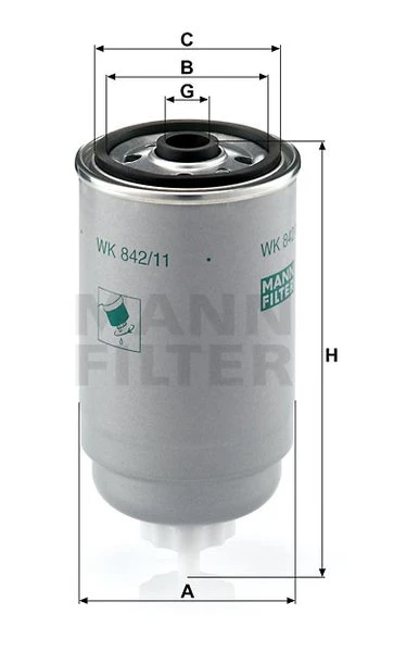 Palivový filter MANN FILTER WK 842/11
