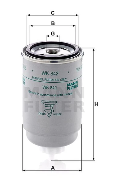 Palivový filter MANN FILTER WK 842