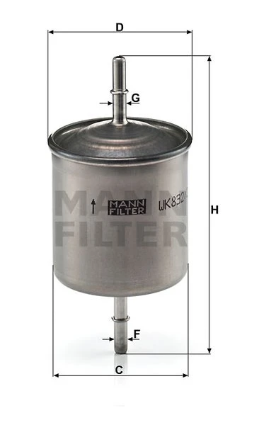 Palivový filter MANN FILTER WK 832/2