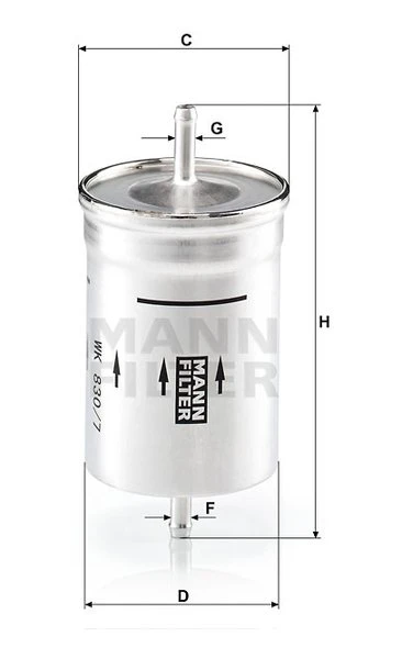 Palivový filter MANN FILTER WK 830/7