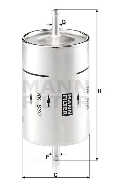 Palivový filter MANN FILTER WK 830