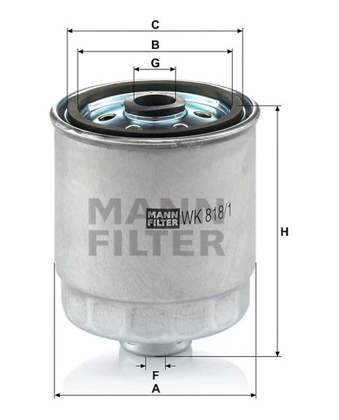 Palivový filter MANN FILTER WK 818/1