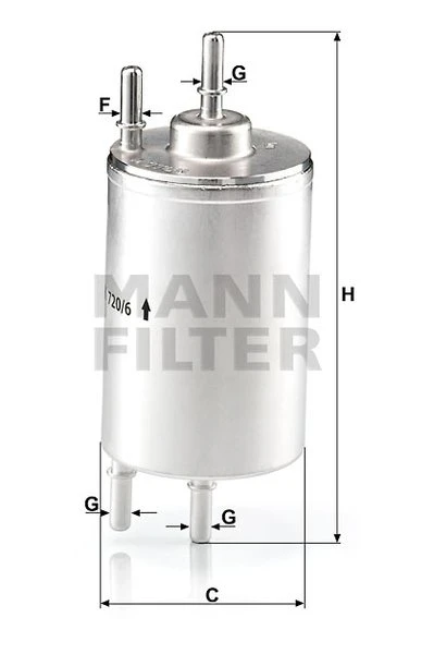 Palivový filter MANN FILTER WK 720/6