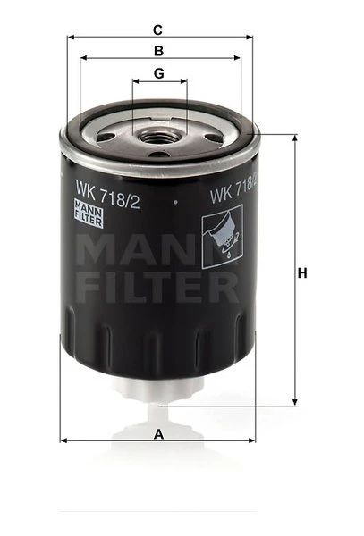 Palivový filter MANN FILTER WK 718/2