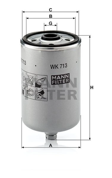 Palivový filter MANN FILTER WK 713
