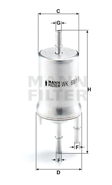 Palivový filter MANN FILTER WK 69/1