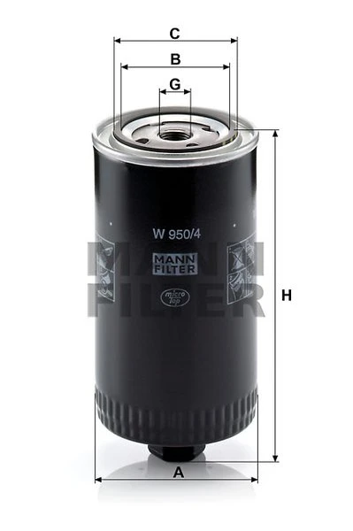 Olejový filter MANN FILTER W 950/4