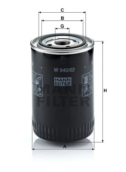 Olejový filter MANN FILTER W 940/62