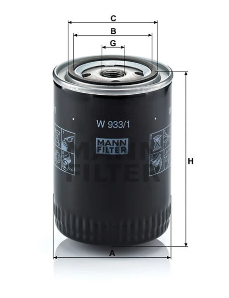 Olejový filter MANN FILTER W 933/1