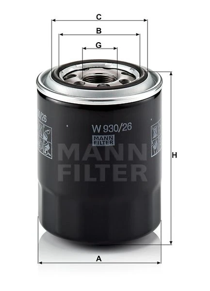 Olejový filter MANN FILTER W 930/26