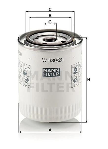 Olejový filter MANN FILTER W 930/20