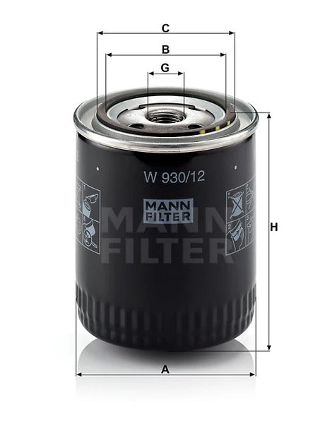 Olejový filter MANN FILTER W 930/12