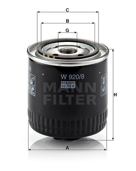Olejový filter MANN FILTER W 920/8