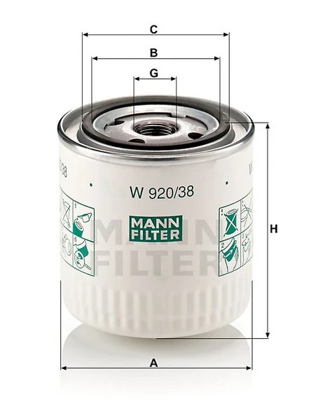 Olejový filter MANN FILTER W 920/38