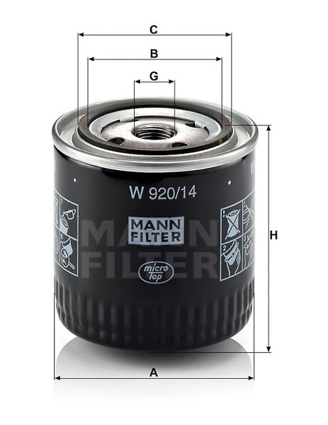 Olejový filter MANN FILTER W 920/14