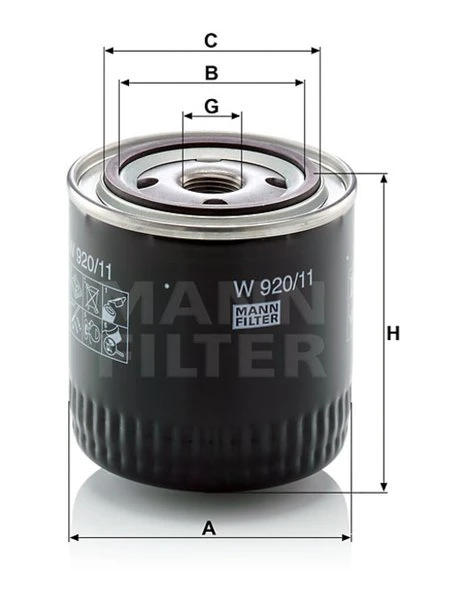 Olejový filter MANN FILTER W 920/11
