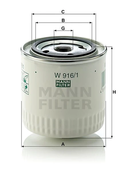 Olejový filter MANN FILTER W 916/1