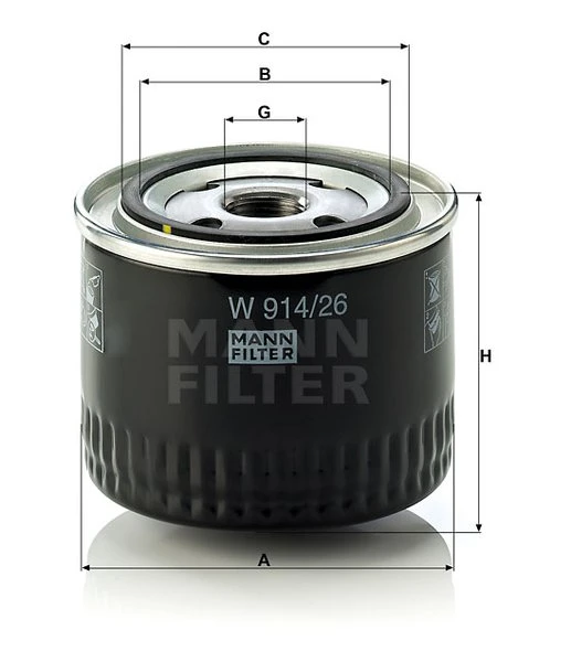 Olejový filter MANN FILTER W 914/26