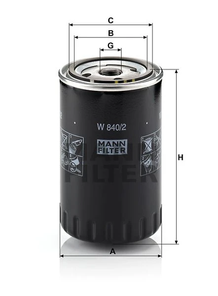 Olejový filter MANN FILTER W 840/2