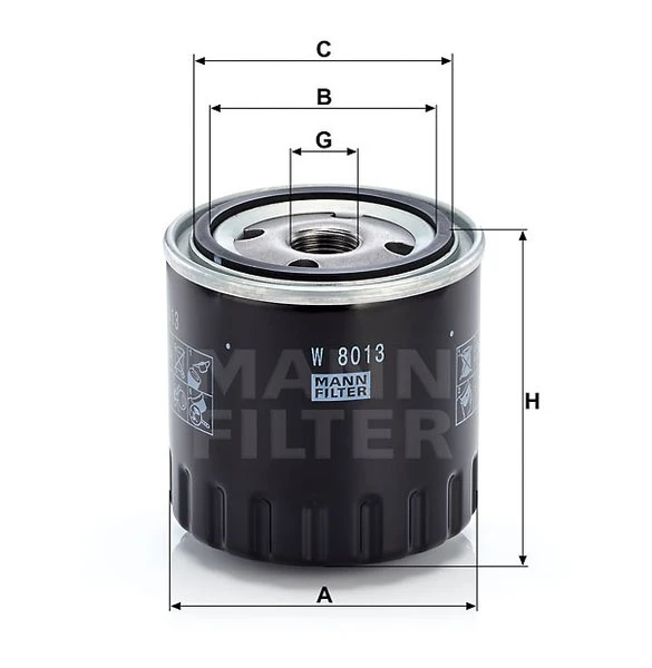 Olejový filter MANN FILTER W 8013