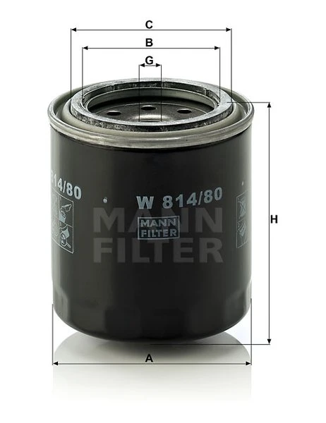 Olejový filter MANN FILTER W 814/80