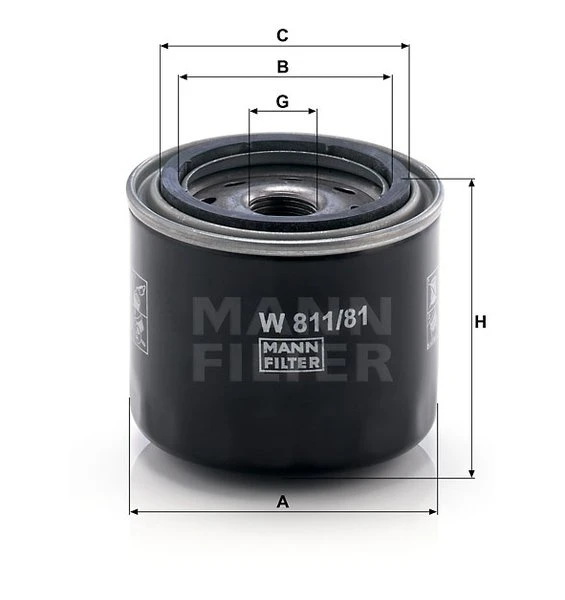 Olejový filter MANN FILTER W 811/81