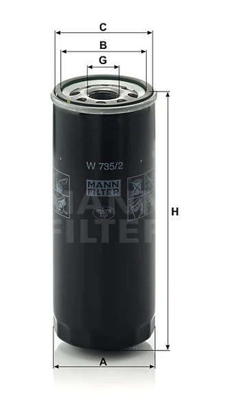 Olejový filter MANN FILTER W 735/2