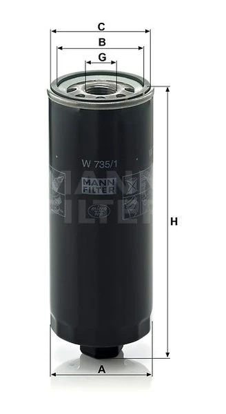 Olejový filter MANN FILTER W 735/1