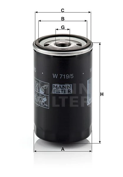 Olejový filter MANN FILTER W 719/5