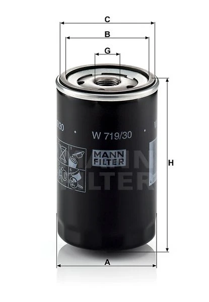 Olejový filter MANN FILTER W 719/30