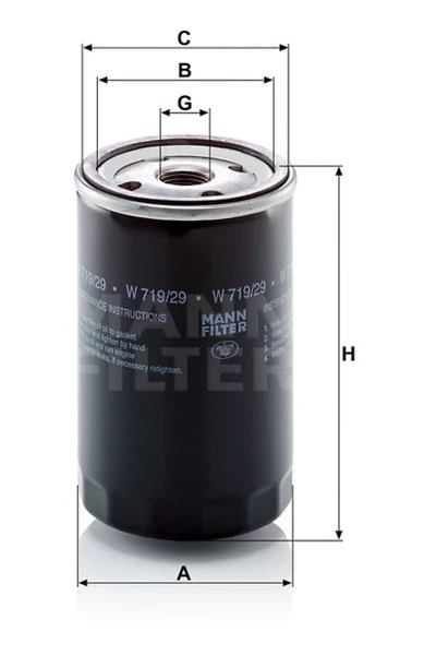 Olejový filter MANN FILTER W 719/29