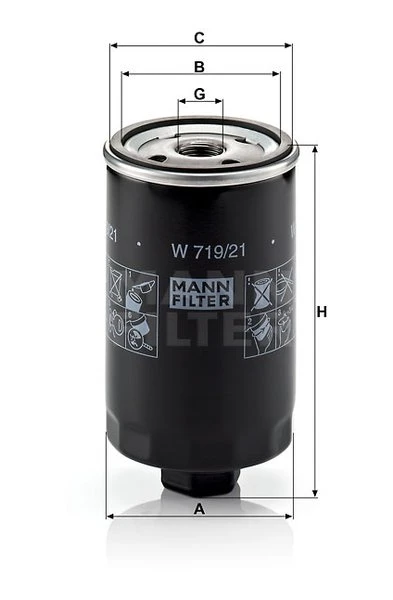 Olejový filter MANN FILTER W 719/21